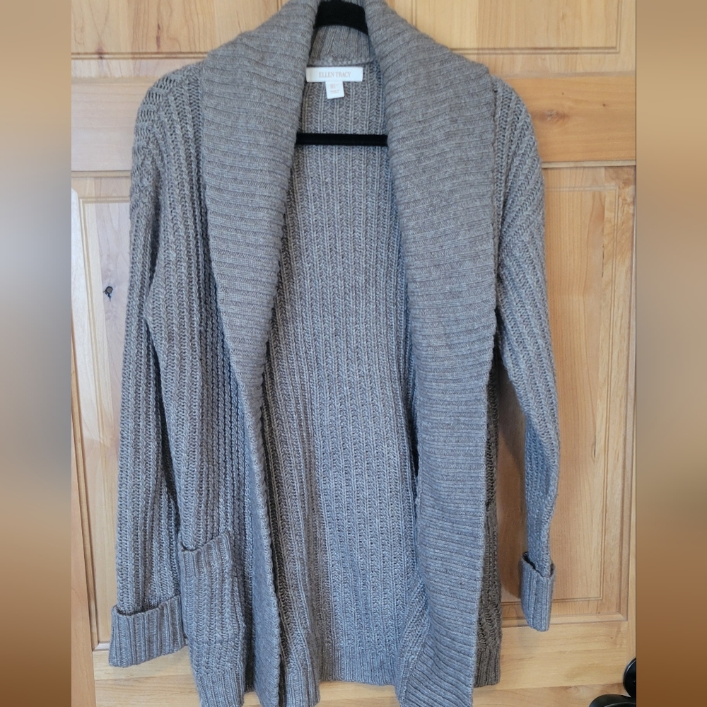 Wool Blend Cowl Neck Cardigan